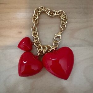 Roxanne Assoulin Puffy Heart Red & Gold Bag Charm